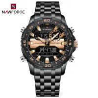 NAVIFORCE 9234 Fashion Brand Black Gold Men Watch Fashion Luxury Quartz Wrist Watches Sport Waterproof Stainless Steel Strap - Black RoseGold Black